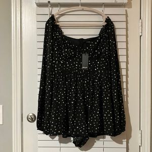 Polka Dot Off-Shoulder Black Jumpsuit